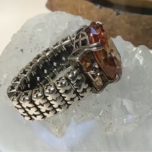 Sterling Silpada Mandarin Garnet Stretch Ring - Picture 4 of 9